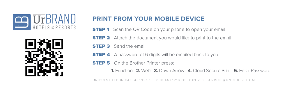 Hotel Guest Printer QR Example