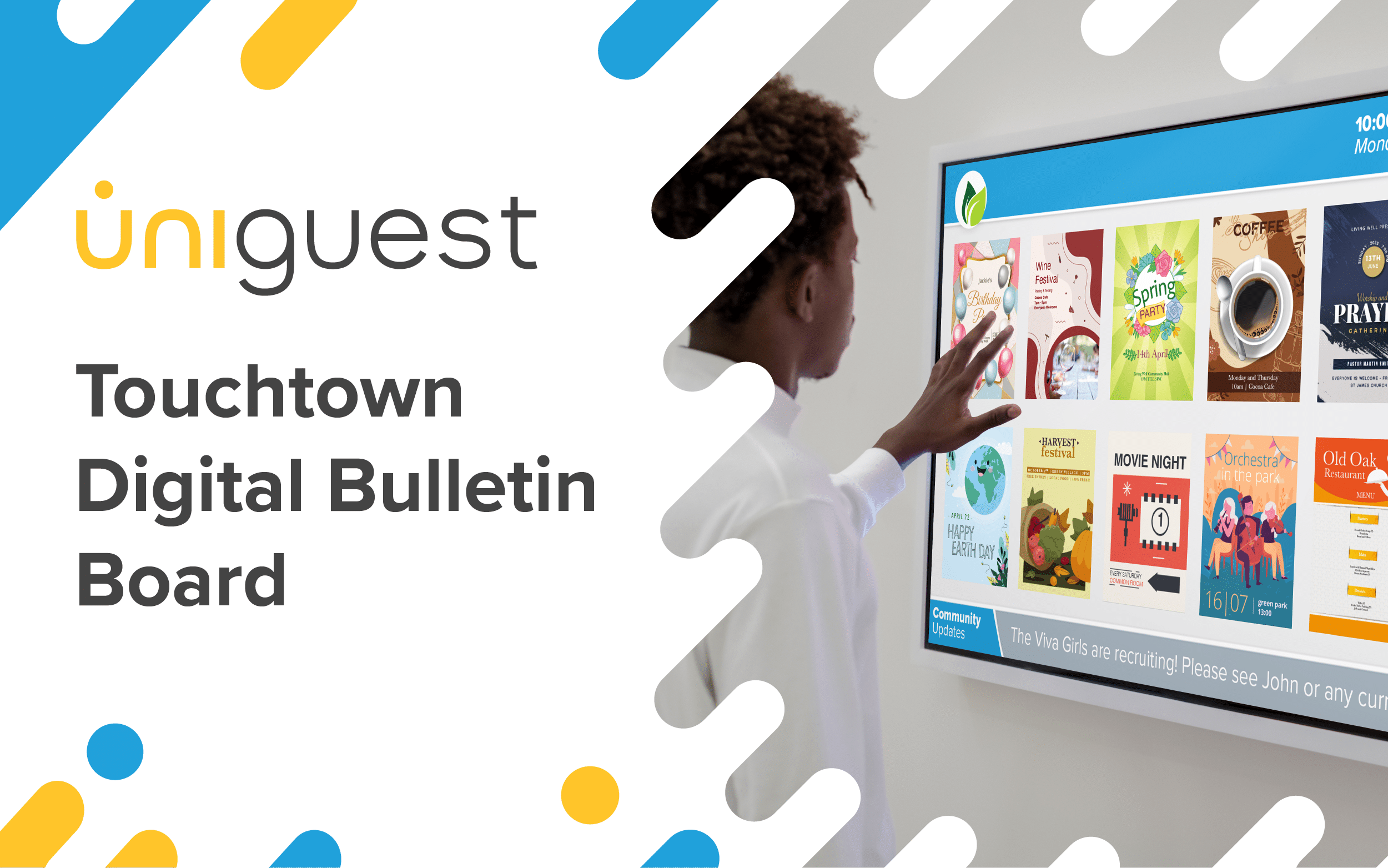 uniguest-releases-touchtown-digital-bulletin-board-to-deliver