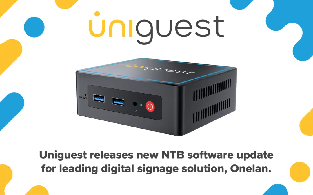 Uniguest has announced the release of NTB 12, the latest Onelan software for its popular series of digital signage media players
