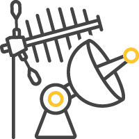 Satellite ou terrestre - Gris et jaune