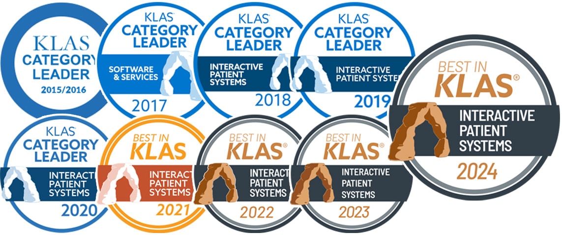 Best in KLAS-Auszeichnungen Bester in KLAS Interaktive Patientensysteme