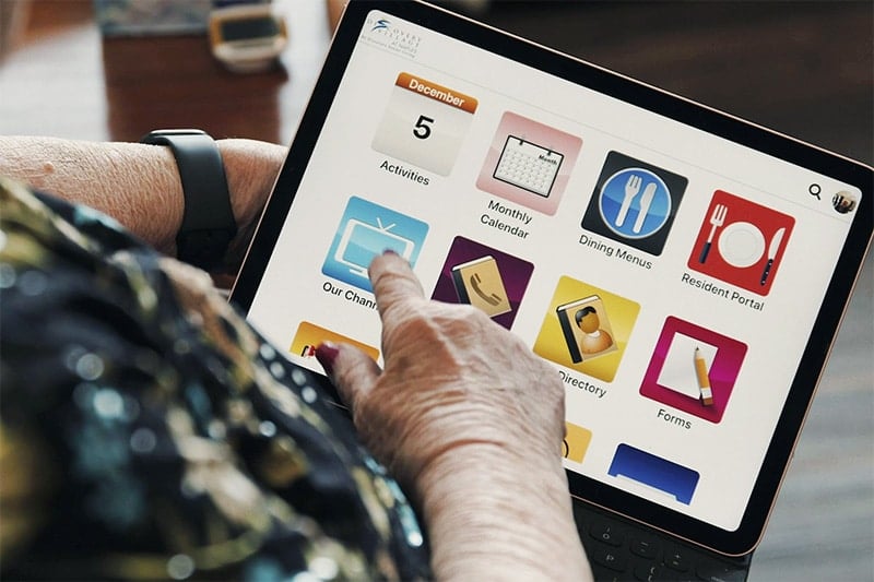 Applications communautaires sur tablette - Découverte Applications communautaires sur tablette - Discovery Senior Living