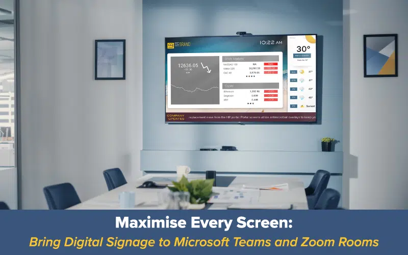 Digital Signage via Microsoft Teams and Zoom Rooms