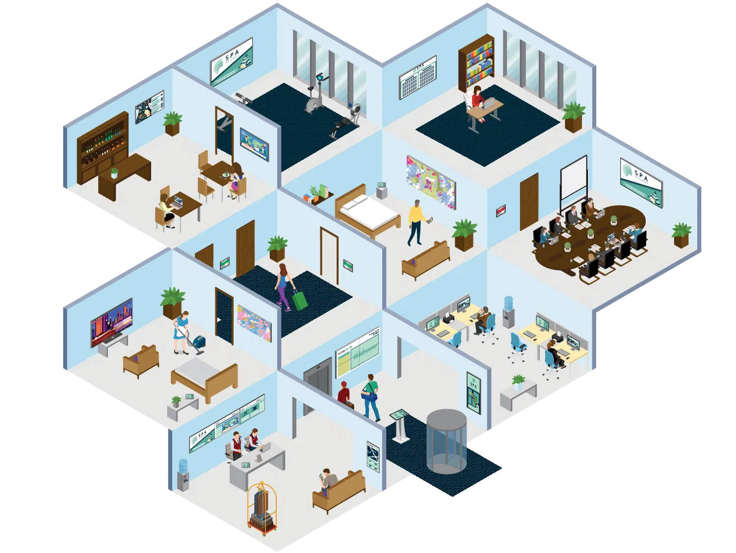 Hotel Hub Floorplan - Website Senior Living Floorplan