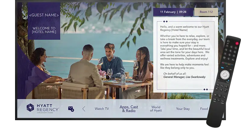 Demonstração de TV interactiva para hotéis - Hyatt Regency Demonstração de TV interactiva para hotéis IHG
